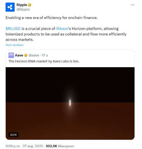 Aave Horizon kiest Ripple RLUSD als nieuw onderpand Aave Horizon kiest Ripple RLUSD als nieuw onderpand Aave Horizon kiest Ripple RLUSD als nieuw onderpand Aave Horizon kiest Ripple RLUSD als nieuw onderpand