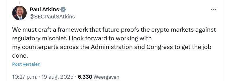 X bericht Paul Atkins
