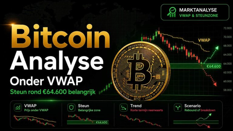 Analyse: Bitcoin koers blijft zijwaarts tussen €64.600 en €65.500